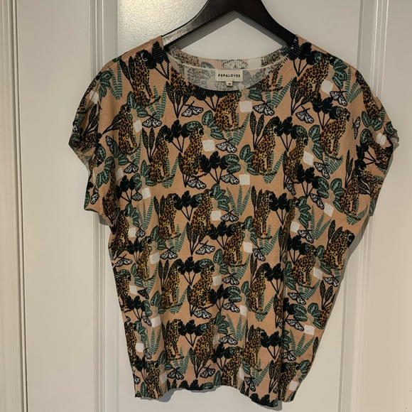 Anthropologie Sweaters - Cheetah and butterfly printed lightweight sweater